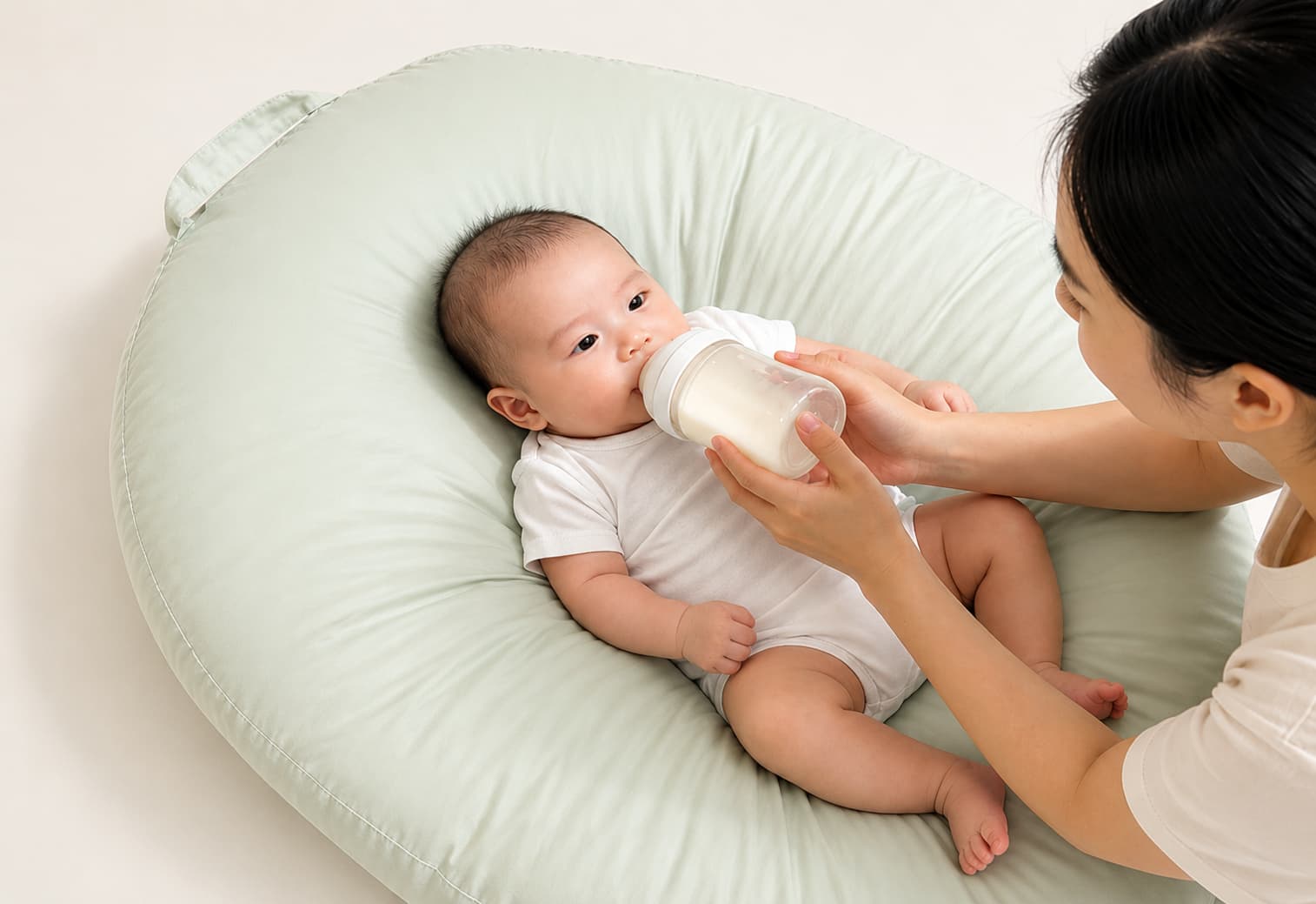 Nursing pillow for parent-assisted baby feeding