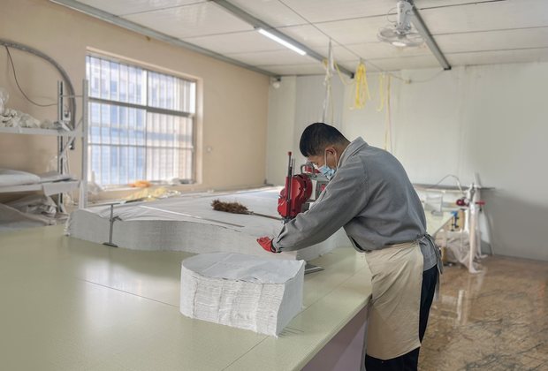 Fabric cutting process for OEM baby textile production