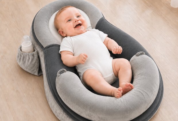 Baby using anti-overflow feeding pillow