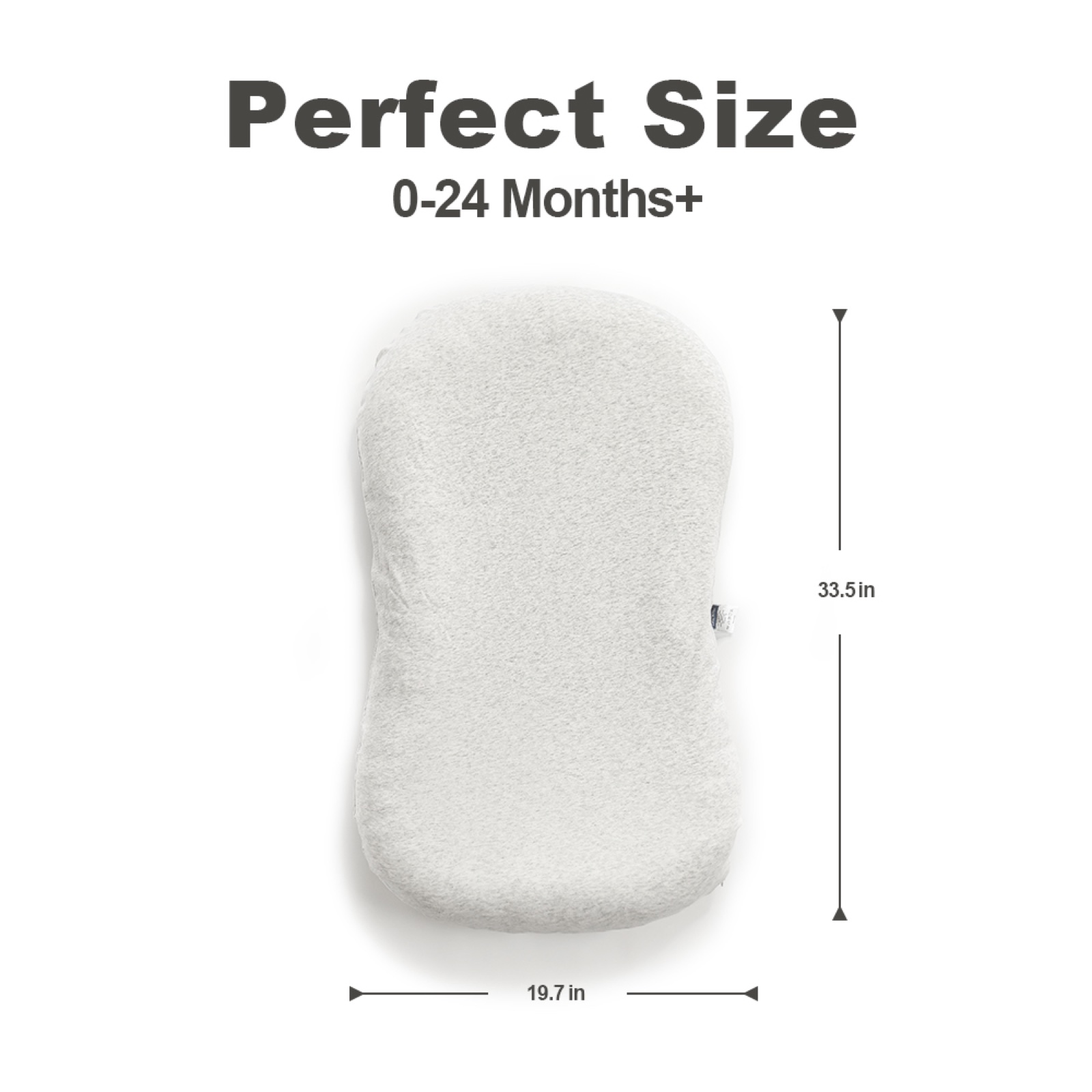 White baby lounger bedside sleeper size reference