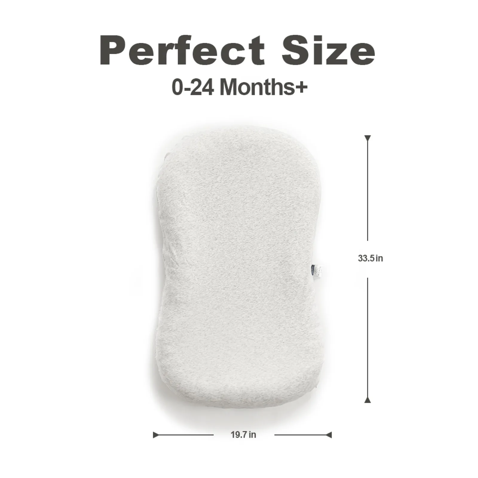 White baby lounger bedside sleeper size reference
