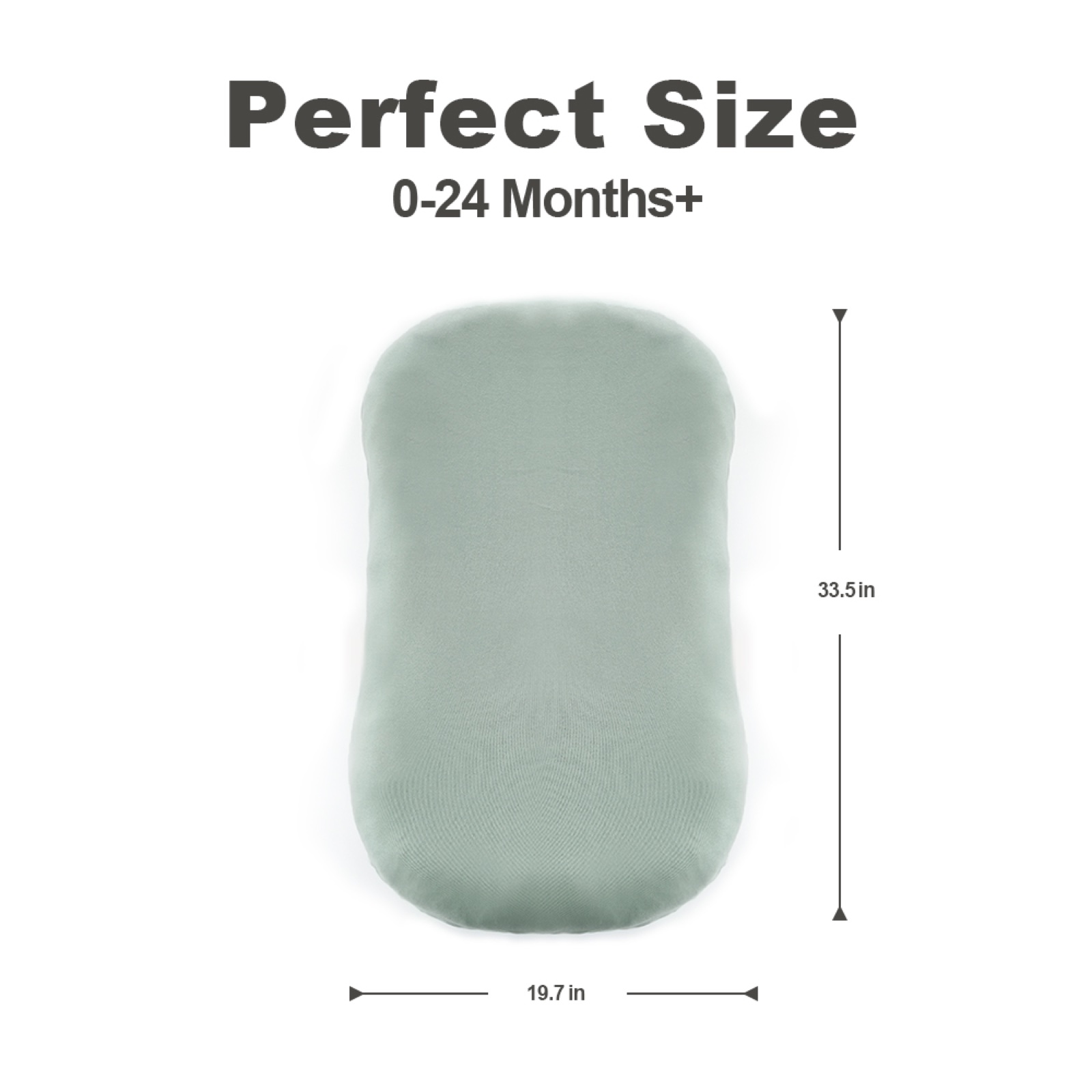Mint baby lounger bedside sleeper size reference for 0 to 24 months
