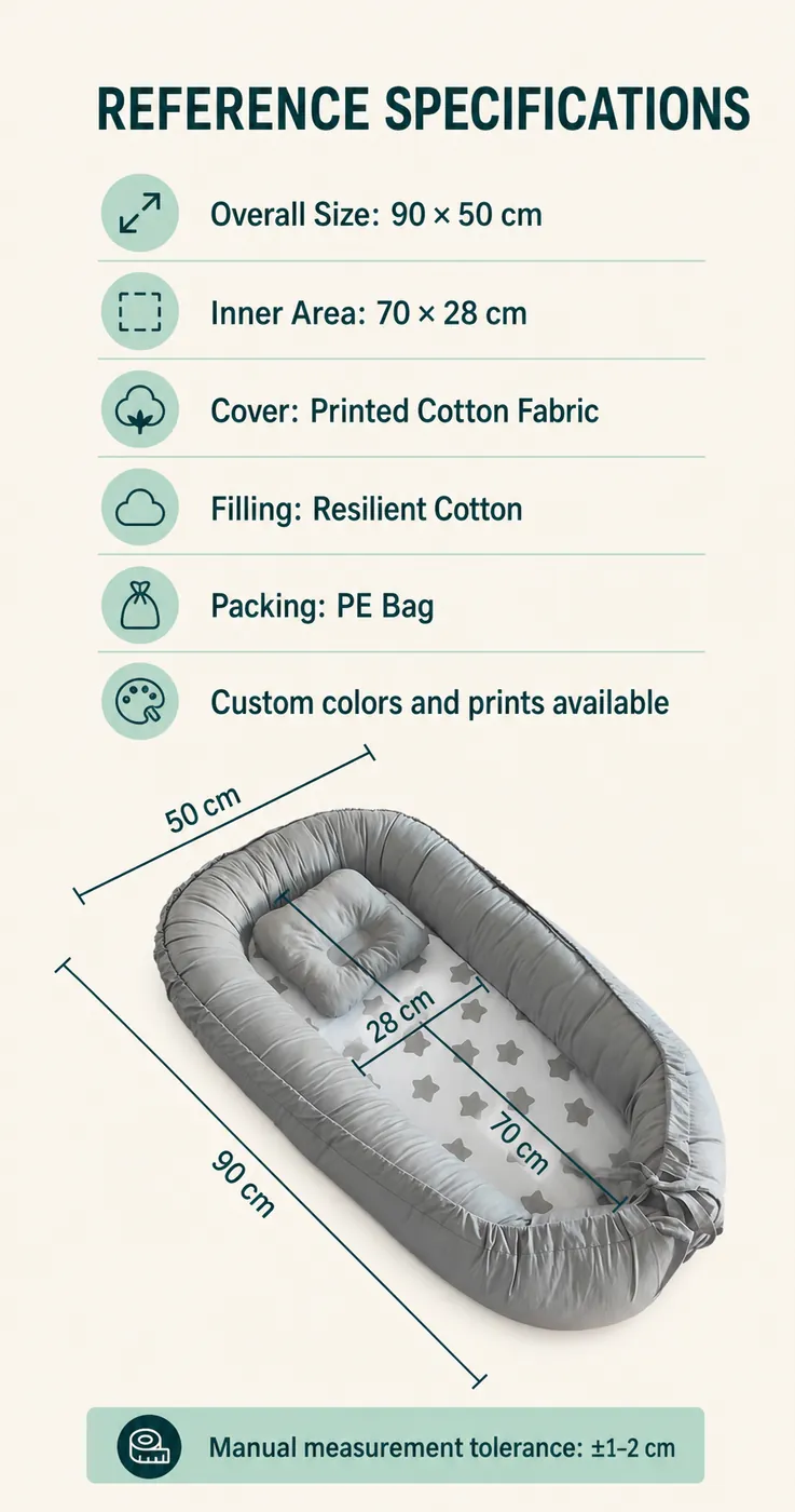 Foldable baby lounger dimensions and specifications
