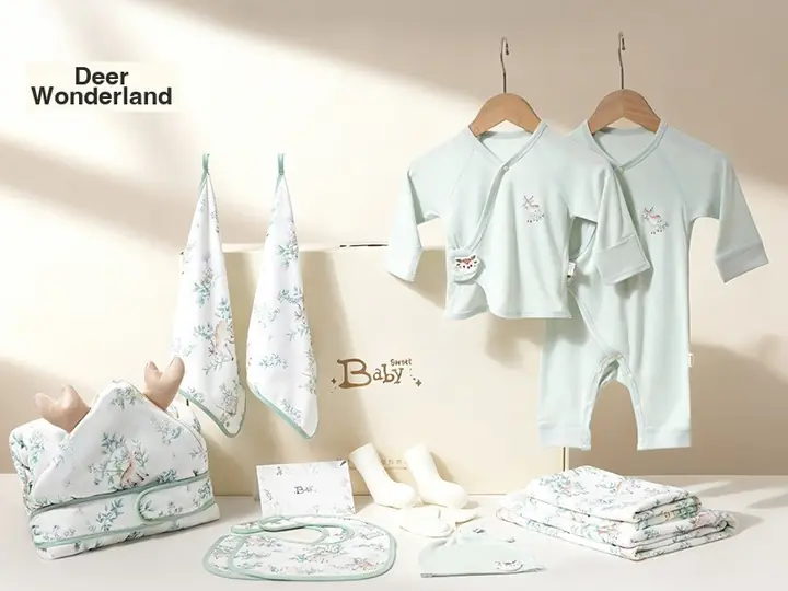 OEM newborn textile gift set with private label packaging