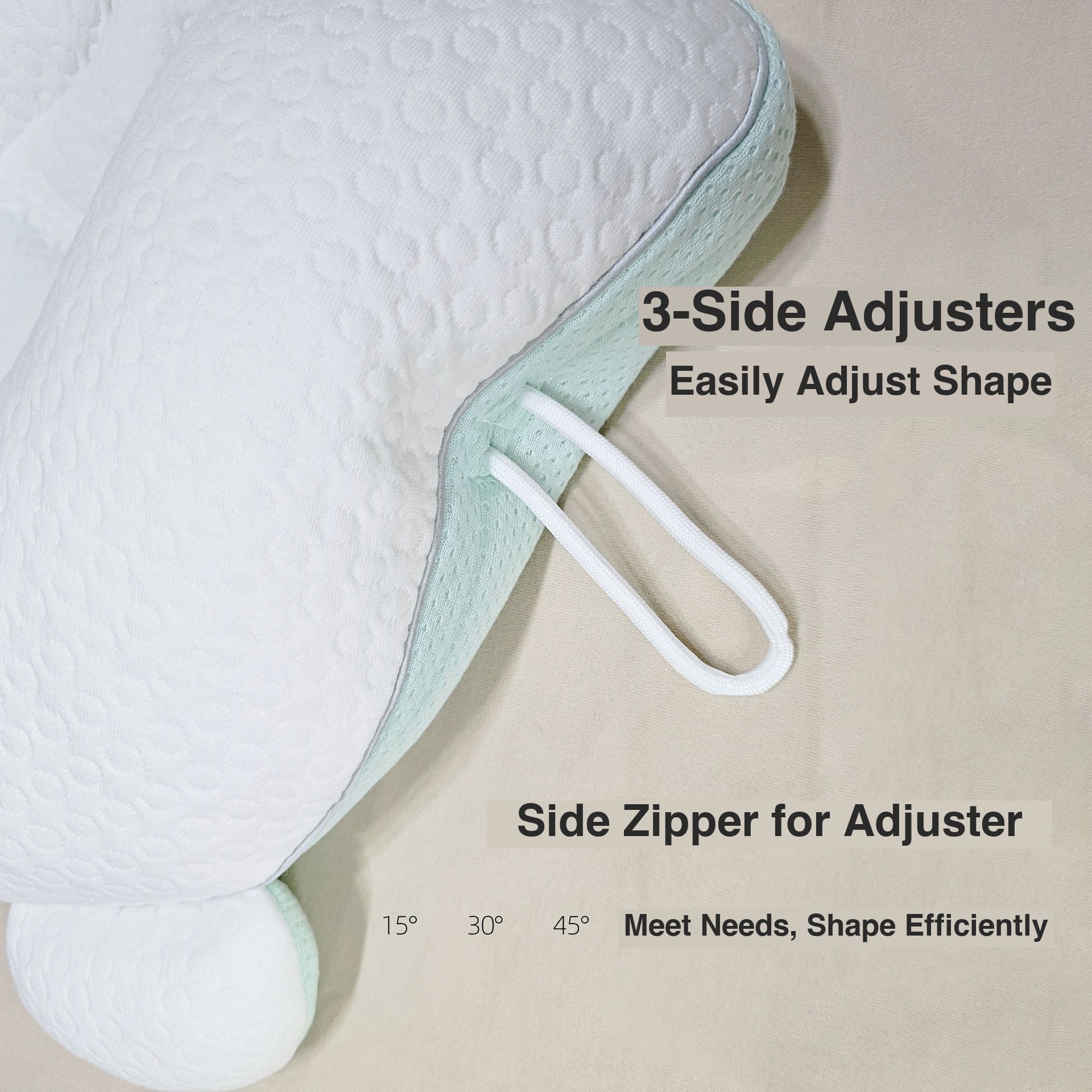 Adjuster zipper detail