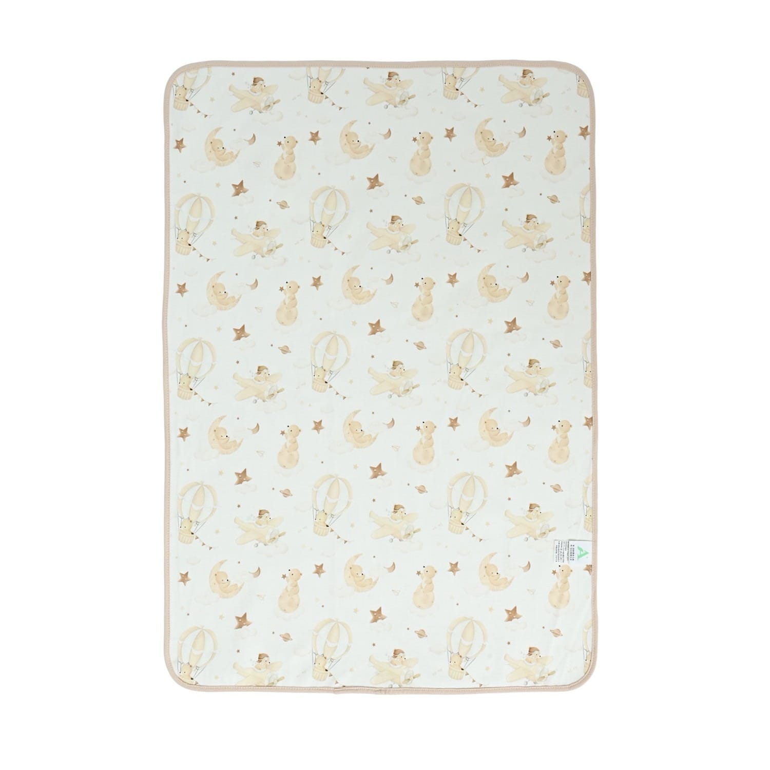 Flat lay of teddy moon print waterproof pad