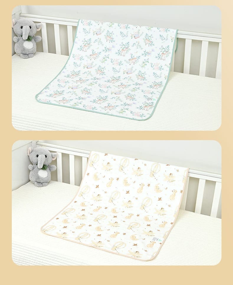 Pads displayed in crib